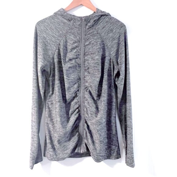 - Athleta Heather Grey Pacifica Crosscurrent UPF Zip Up Hooded Jacket Size Large - Picture 5 of 11